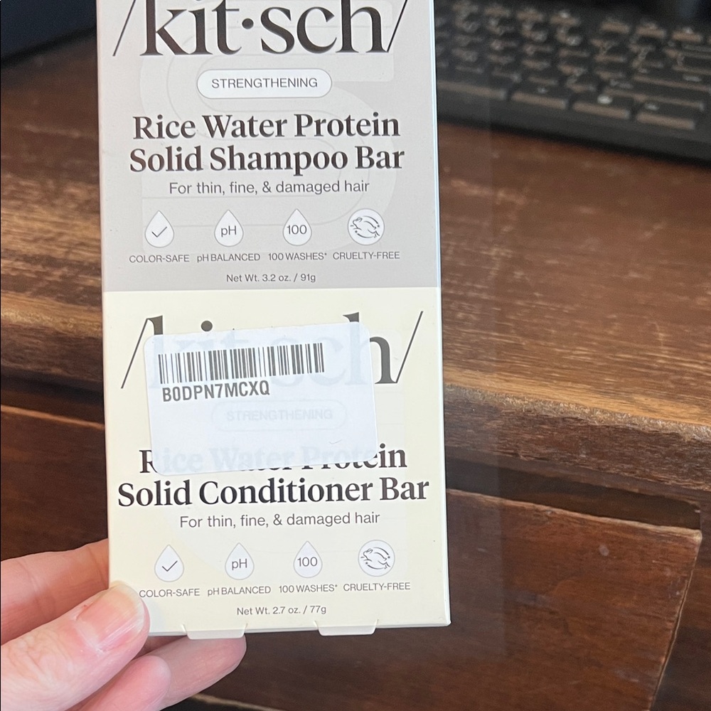 Kitsch Rice Water Protein Shampoo & Conditioner Bars - Cream